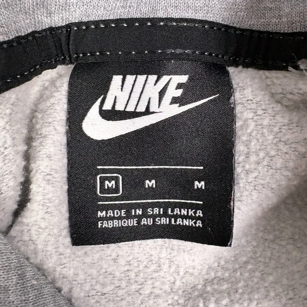 VTG Y2K Nike Hoodie Womens Sz M Gray Cropped Center Swoosh Just Do It Boxy Sweat